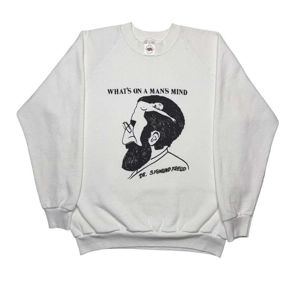 Vintage Dr Sigmund Freud‎ - What's on a man's mind psych psychology sweater MED